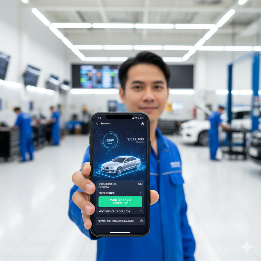 Bengkel Digital: Platform Servis Mobil Berbasis Aplikasi dan Prediksi Kerusakan dengan AI di Thailand.